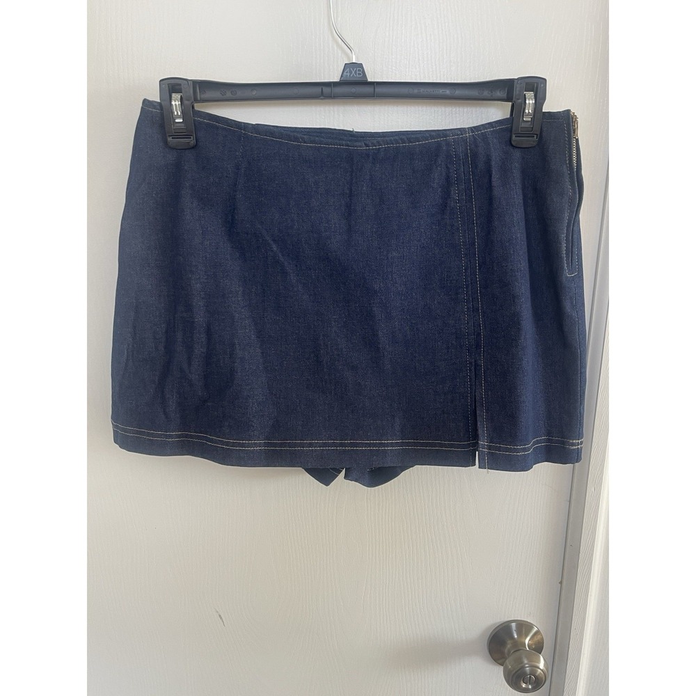 Vintage Y2K Bubblegum USA Denim Skort Dark Wash Stretch Mini Made USA Sz 9/10